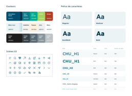 Couleurs et polices de caractères du nouveau site du CHU Toulouse