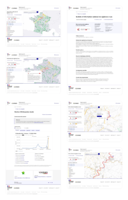 Ecrans de l'application Vigicrues