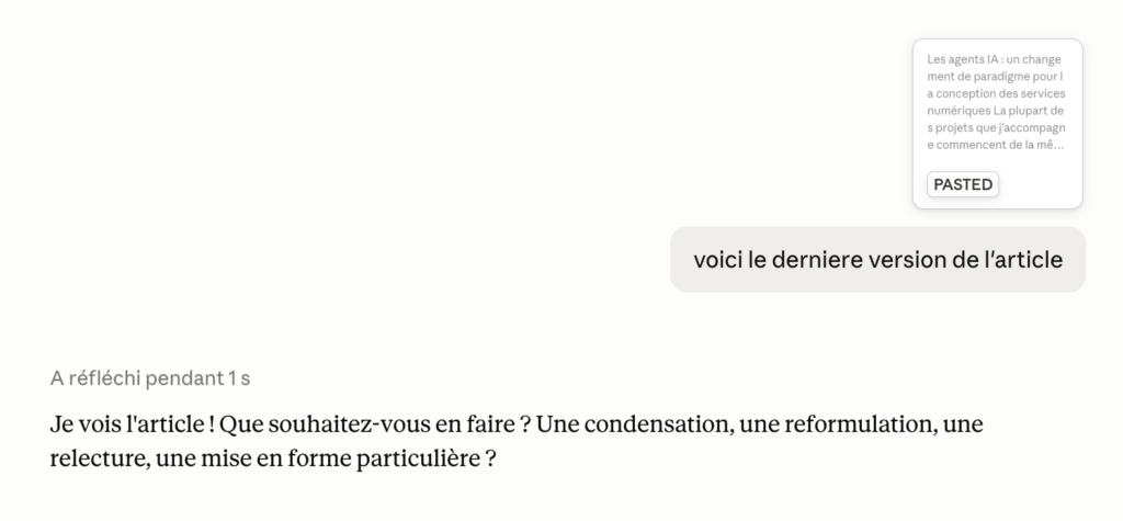 Capture d’écran claude - consignes